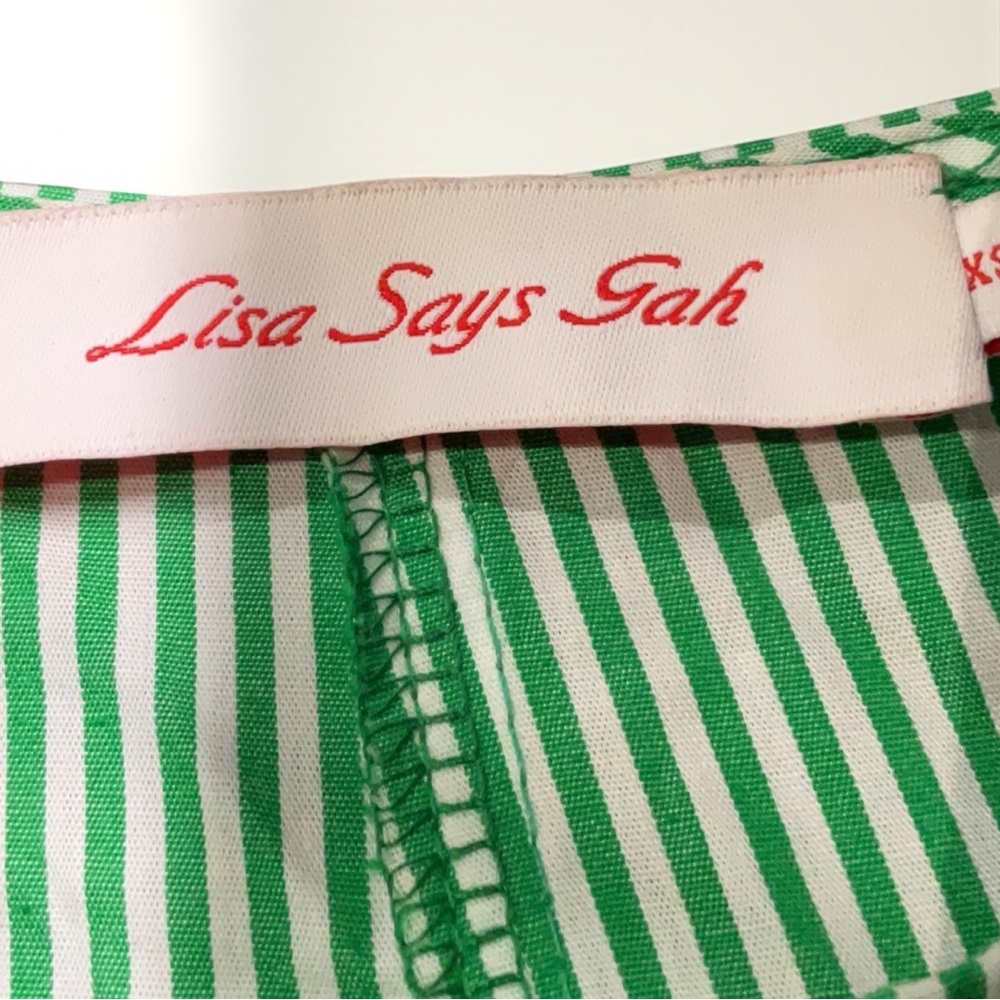 LISA SAYS GAH Maeve Midi Skirt in Green Stripe Size XS - Picture 8 of 11